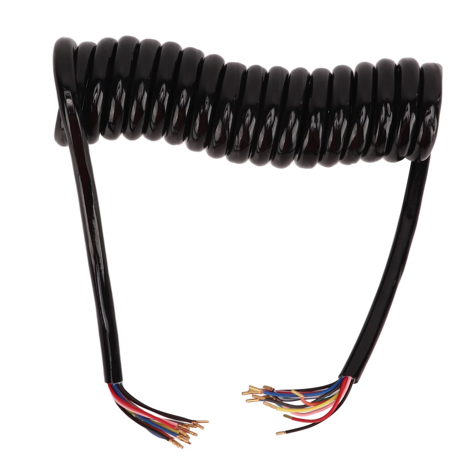 13-żyłowy kabel spiralny do przyczep o dużej wytrzymałości, izolowana osłona miedziana, przedłużacz zasilający 20AWG do przyczep kempingowych, poliuretanowy drut miedziany o