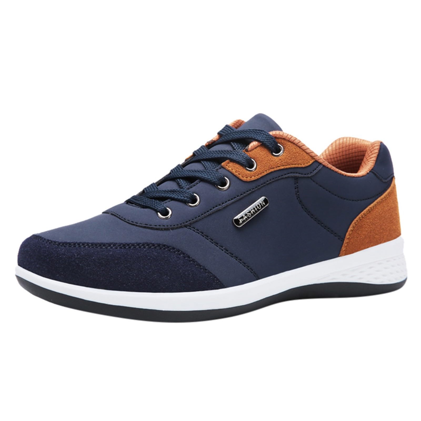 Scarpe da Ginnastica Uomo in Pelle - Allacciate, Look alla Moda, Ideali per Outdoor e Tempo Libero, Pelle Resistente