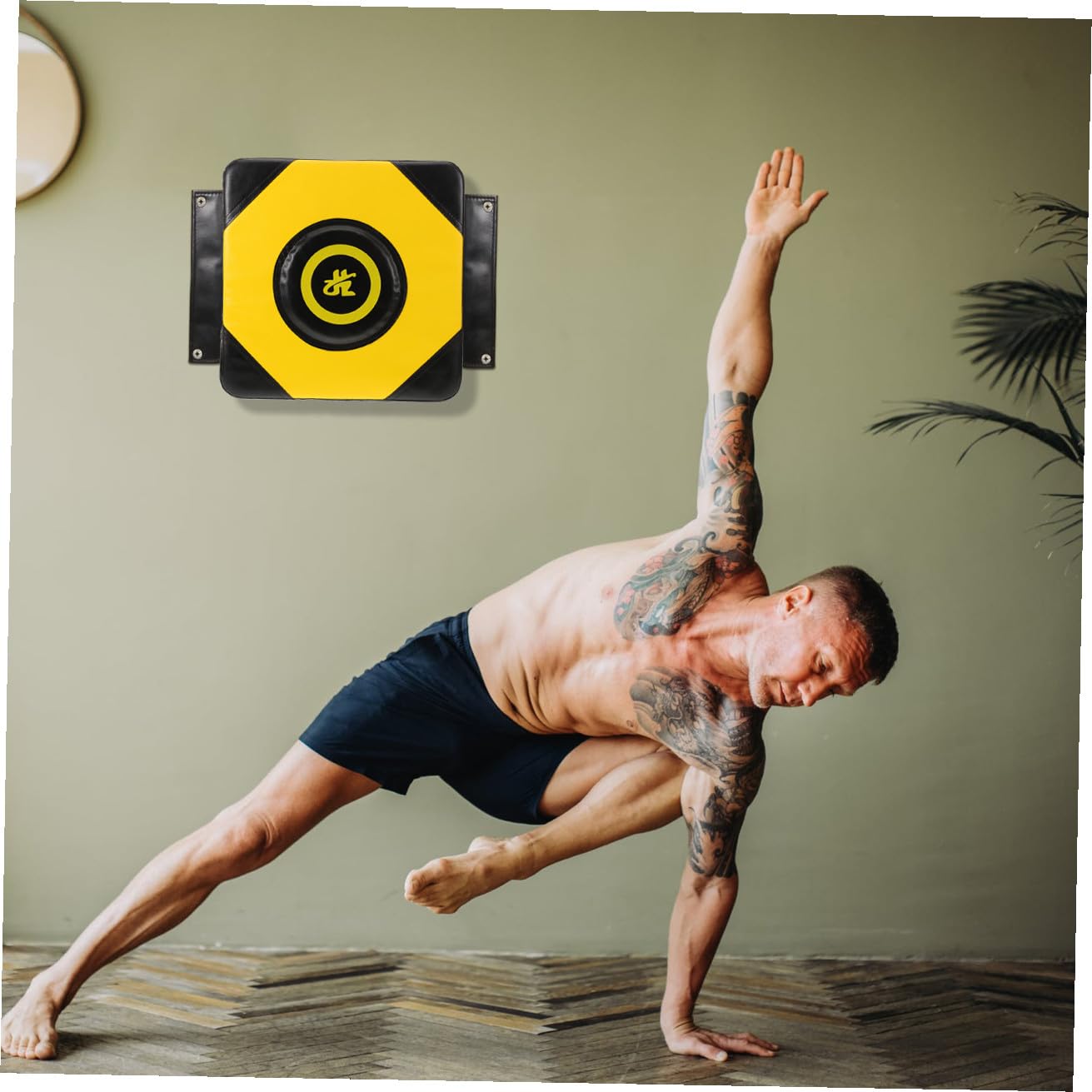 Cible de Boxe Murale Résistante PU Entraînement pour Frappe et Coup de Pied Outil de Boxe à Fixer Mur pour Sportifs Débutants et Confirmés Jaune
