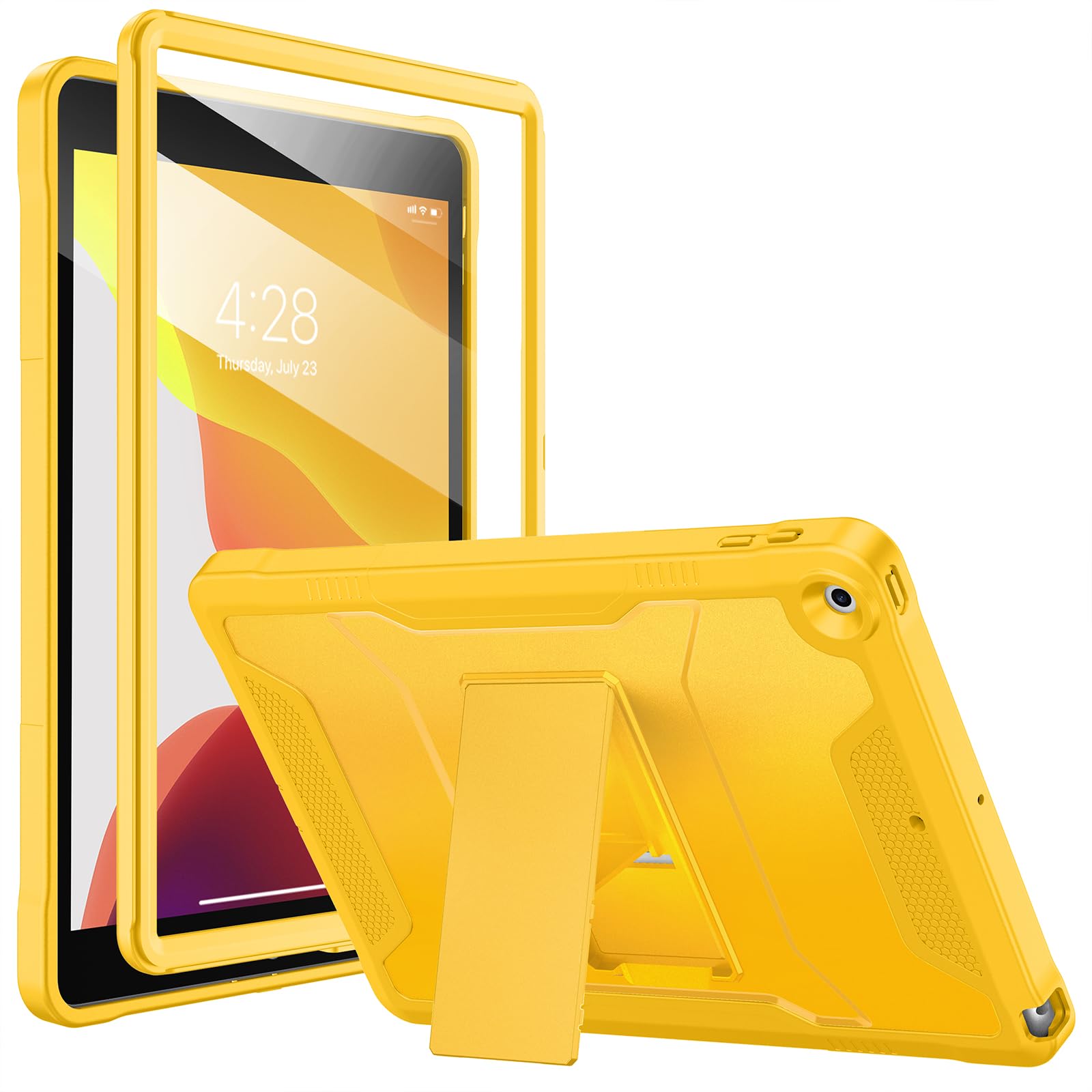 Soke Case for iPad 9th/8th/7th Generation 10.2-Inch (2021/2020/2019 Release), with Built-in Screen Protector and Kickstand, Rugged Full Body
