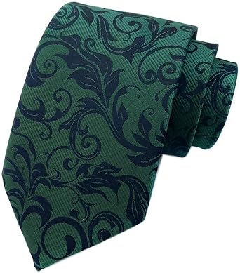 Elfeves Mens Novelty Floral Ties Jacquard Woven Luxury Formal Party Designer Neckties