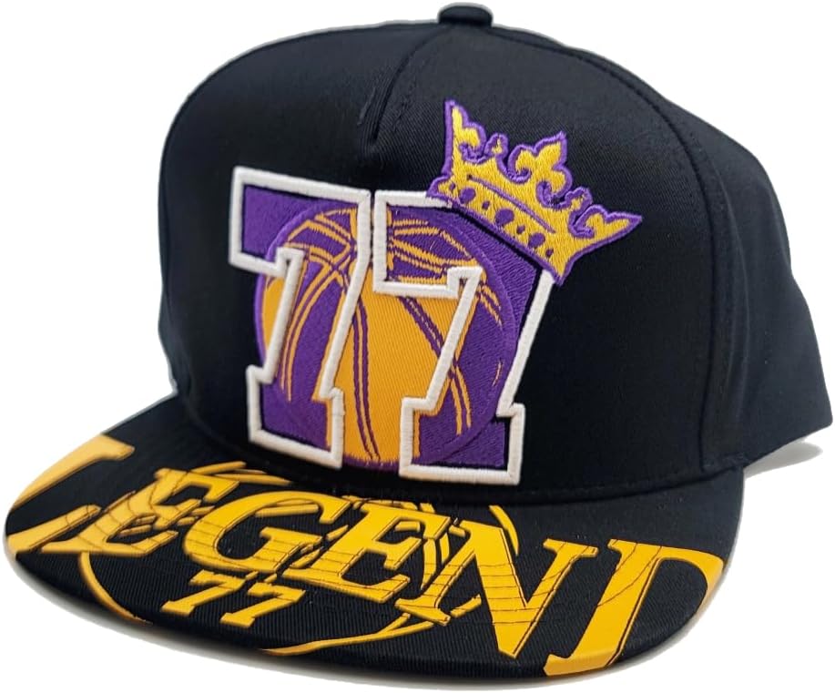 Los Angeles Legend Top Level New Luka 77 Black Purple Gold Era Snapback Hat Cap - Image 2