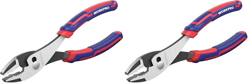 Alicate de Junta Deslizante WORKPRO de 15,2 cm com Cabo Macio em TPR Azul W031418A, Conjunto com 2 peças