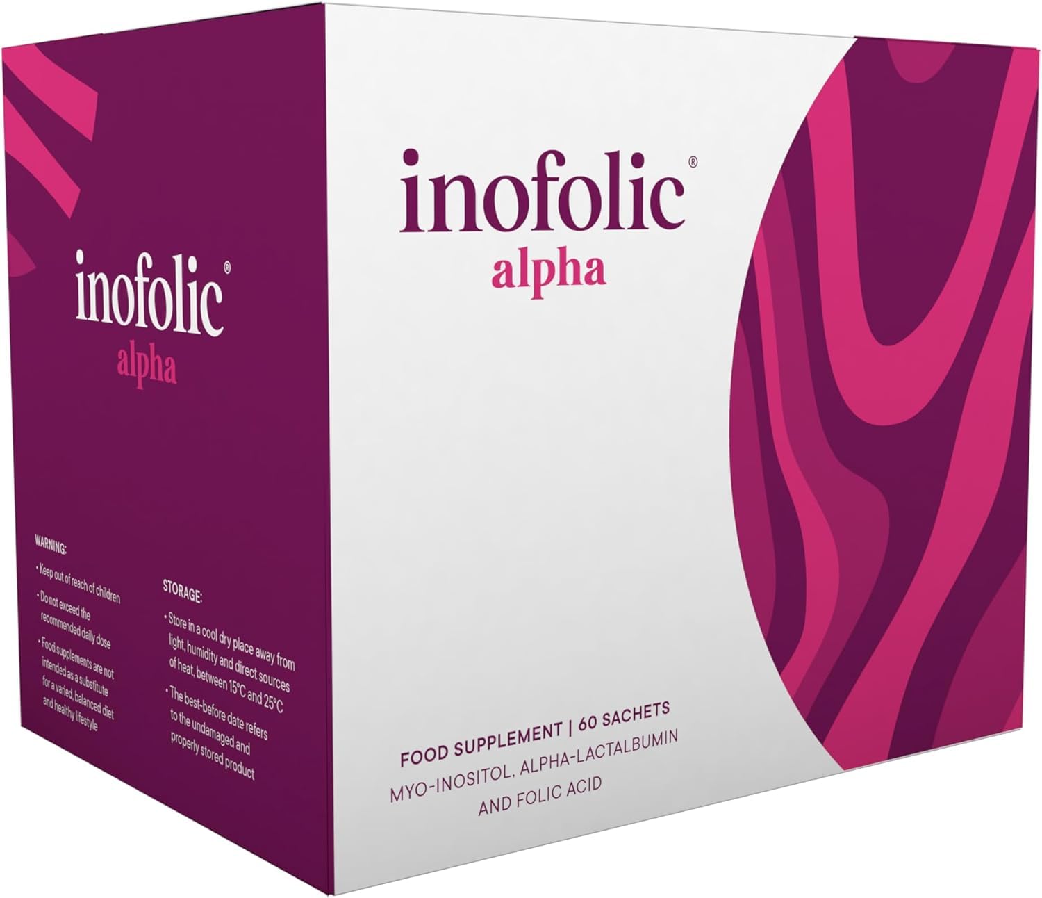 Alpha - Natural Support for PCOS in Women - 95% Effective - Restores Ovulation - Female Hormone Balance - 4000mg Myo-Inositol- 100mg Alpha-lactalbumin - 400ug Folic Acid – 60 Sachets