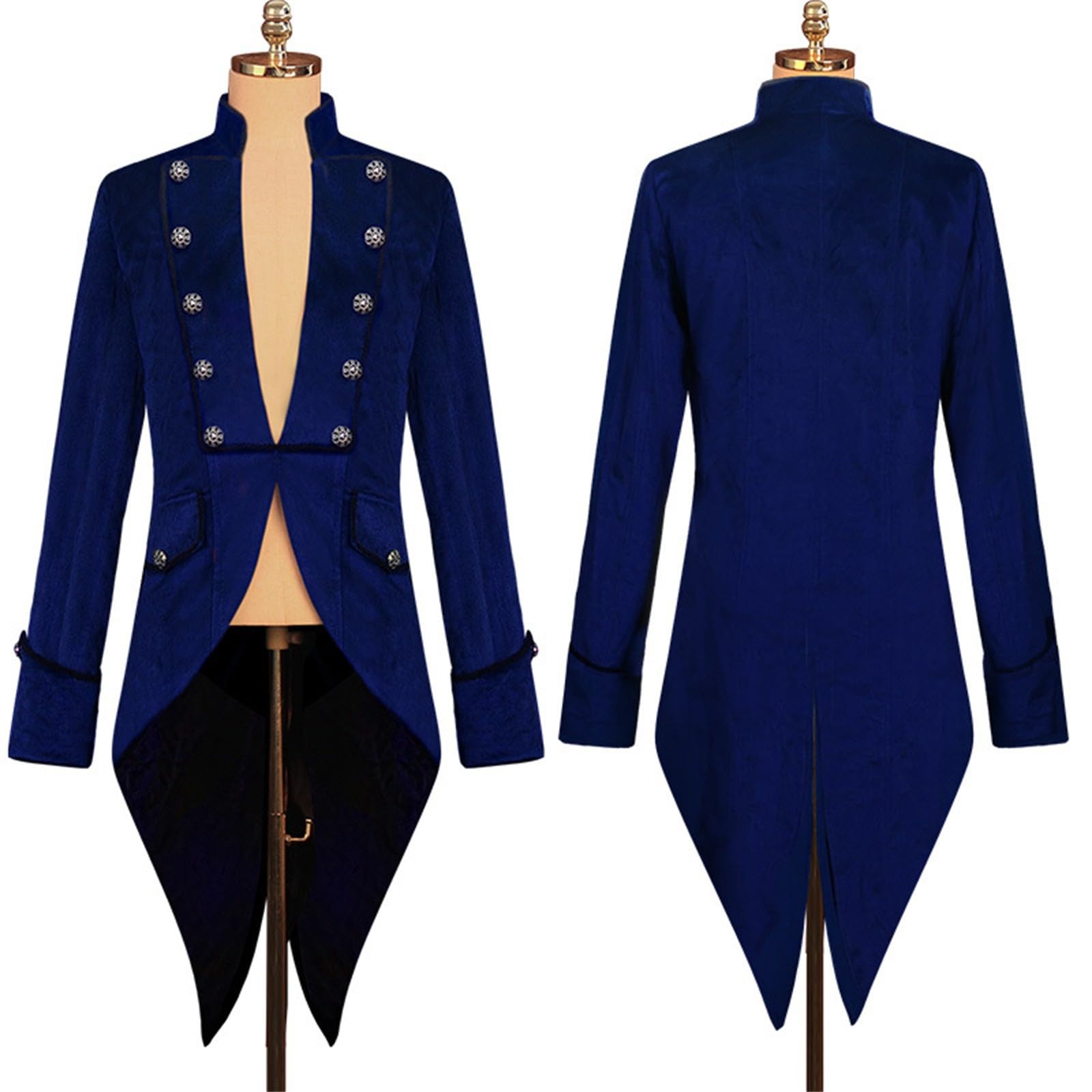 Costume de carnaval pour homme - Manteau gothique - Veste de frack steampunk - Vêtements d'extérieur pour Halloween et Noël - Uniforme - Costume de smoking masculin vintage queue d'aronde -