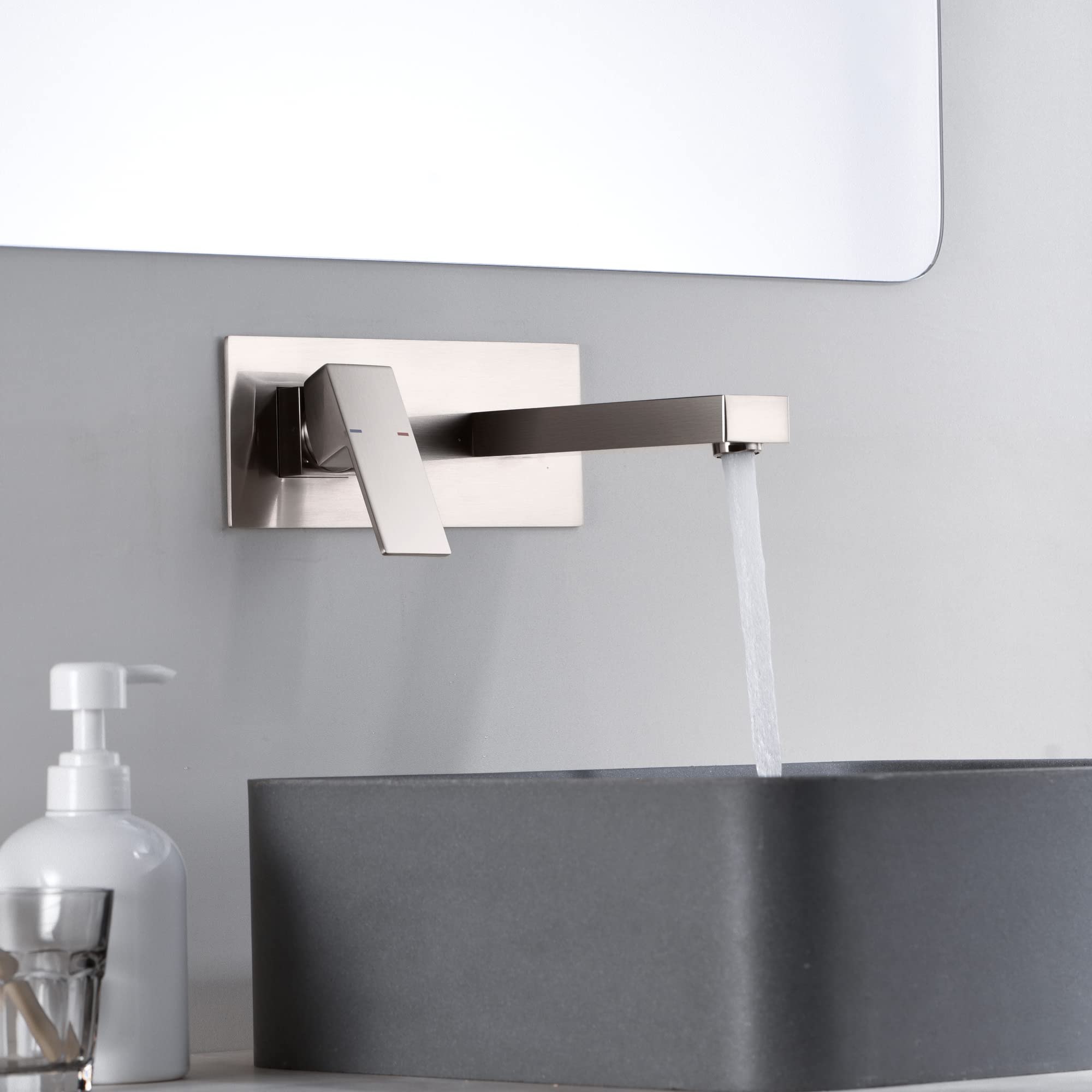 Bateria umywalkowa ścienna do łazienki S1389NI-LH + zestaw baterii wannowej ściennej S1364NW-LH