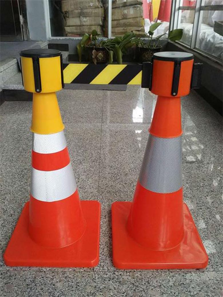 Cinta retráctil para rematar Conos de tráfico, Barrera de Seguridad retráctil para Conos de tráfico, solución Bloquear el tráfico y Las Zonas peatonales(5m(16.4ft))