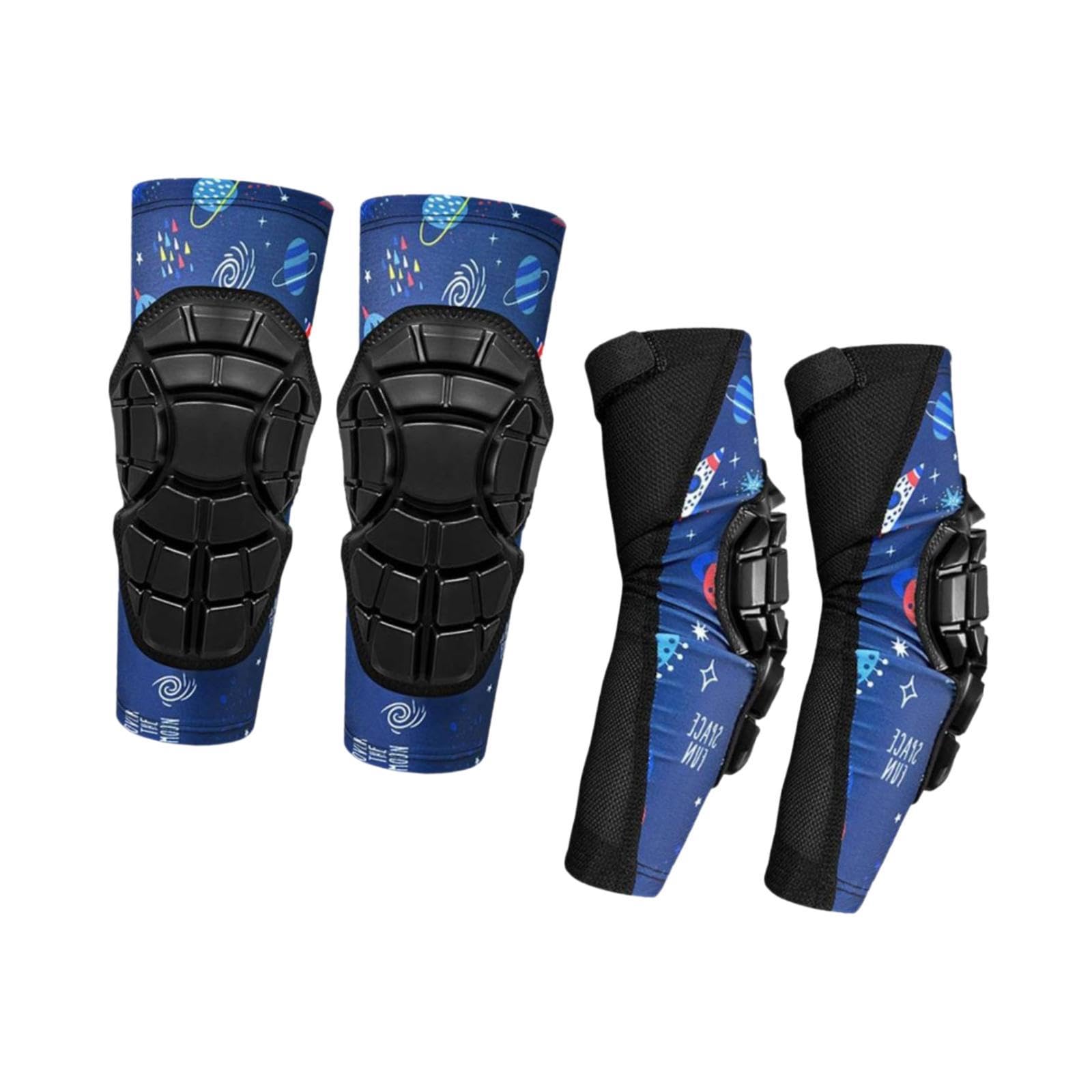 LOVIVER 4 Pièces Genouillères Coudières Protège-Genoux Protège-Coudes Équipement Rembourré Léger Anti-Transpirant Adapté Aux Enfants pour Roller Cyclisme
