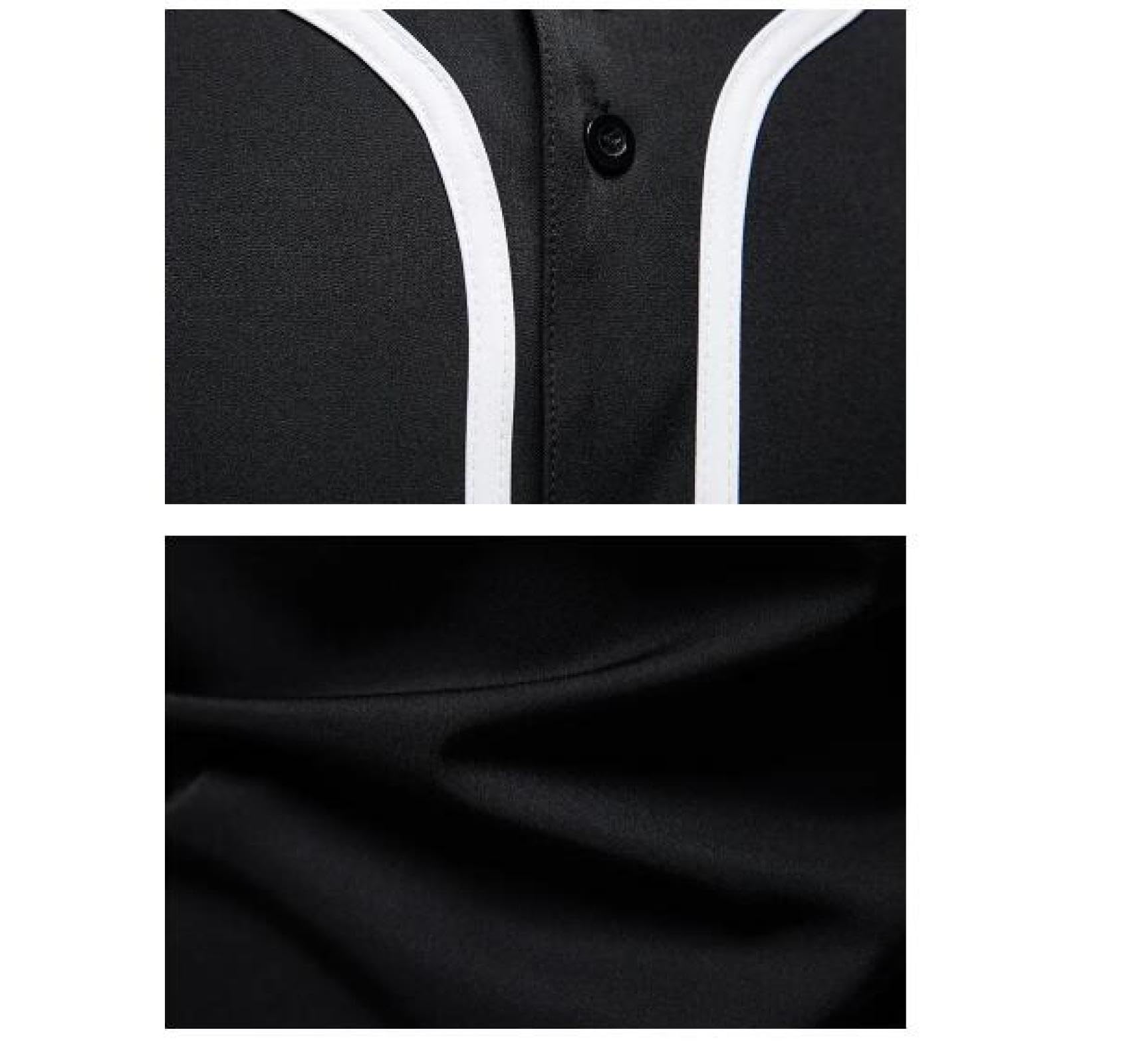 Camiseta De Manga Corta T-Shirt Camisas De Retales Casuales para Hombres Camisa Deportiva De Béisbol De Verano Camiseta para Hombres Ropa USXL Negro