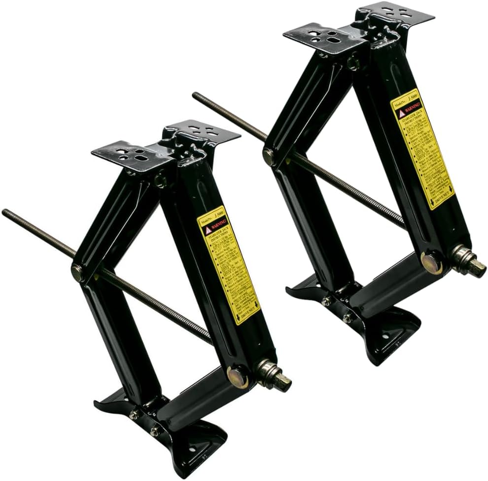 Cobra-Tek J-5000 & J-2500 RV Stabilizer Jacks – Heavy Duty Scissor Jack Set of 2 for Camper, Trailer, Travel Trailer | RV Jack Stabilizers, Leveling & Support System