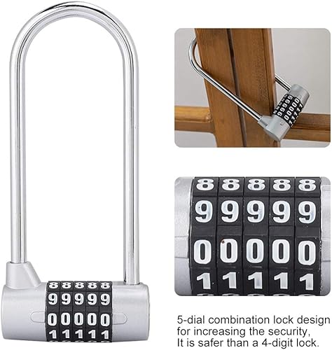 Miniatura 3 de Demeras Cerradura de contraseña digital El candado de puerta de aleación de zinc tipo U combinación contraseña gabinete es adecuado para cerraduras