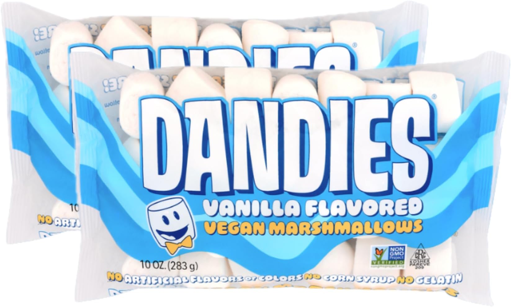 Original Vegan Marshmallows, No Artificial Flavorings, Food Dyes, Corn Syrup, or Gelatin, Perfect for Roasting, S’mores, or Snacking (2 Pack)