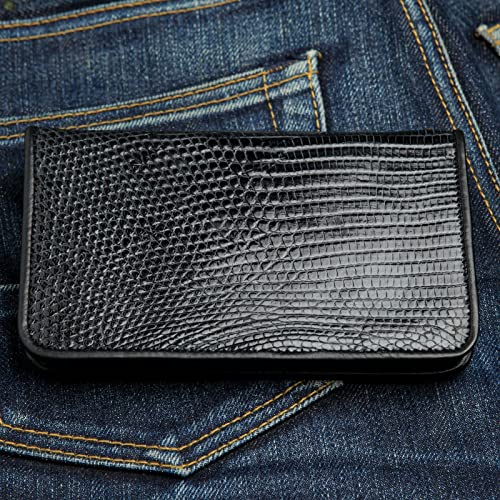 Genuine Black Lizard Skin Leather Biker Wallets4