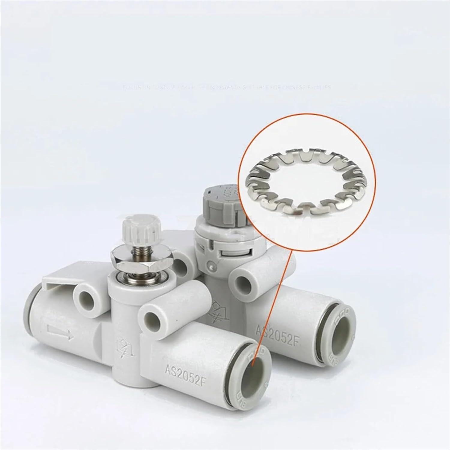 SMC Type Pipeline Throttle Valve AS1001F Knob Control Quick Connectors One-way Manual Adjustment of Air Speed White Premium (Color : AS2052F-08)