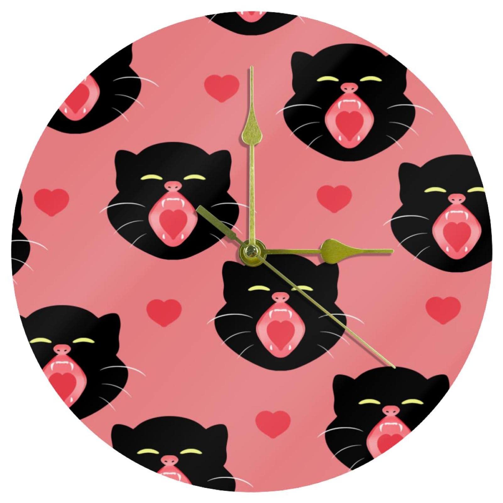 Horloge murale ronde léopard et cœur rose pour sublimer votre bureau ou votre salon