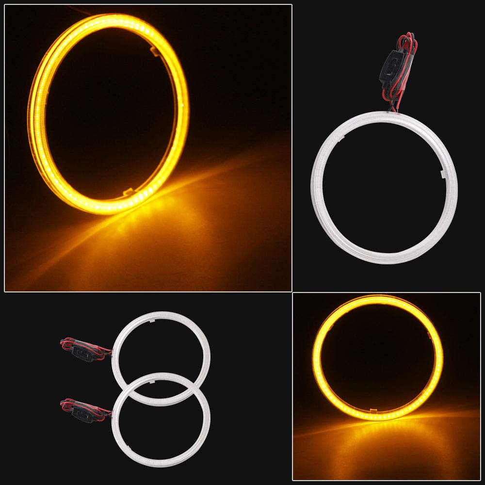100mm 72SMD COB LED Angel Eyes Halo Ring Lights - Blue, 12V, For Car Headlights & Fog Lamps (Pair)