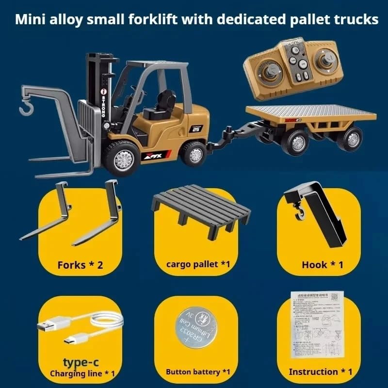 Image of Magicwand R /c Rechargeable 2-in-1 Miniature Pocket Fork Lift with Trolley with Led Lights【Pack of 1】