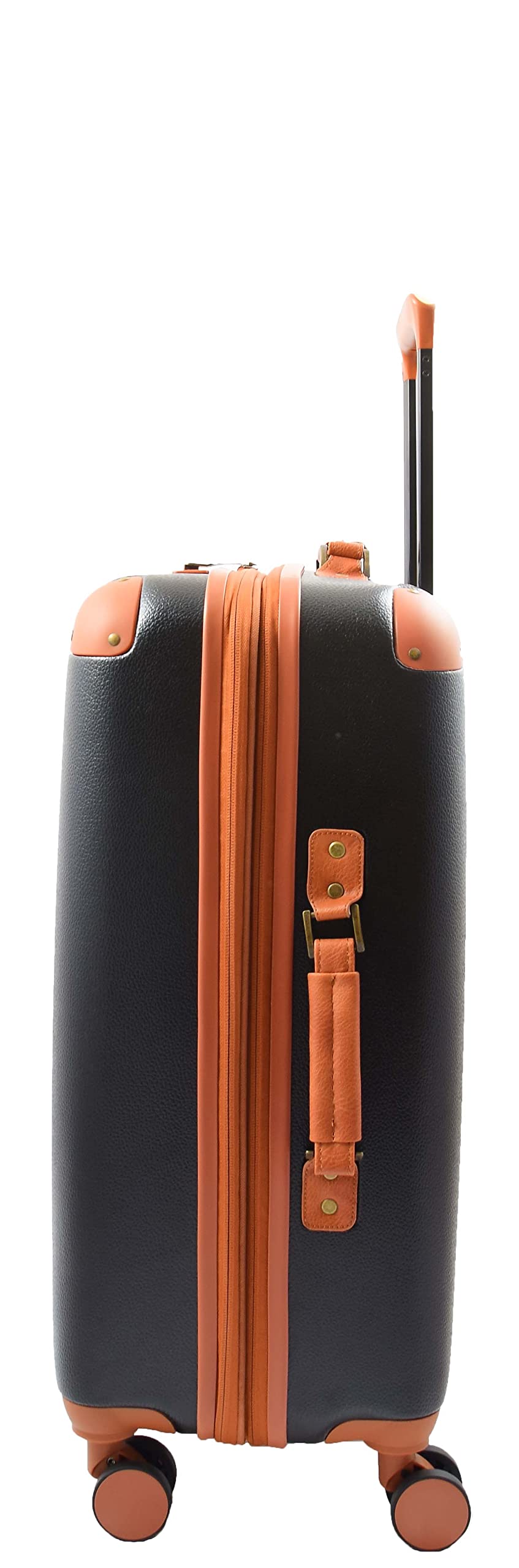 A1 FASHION GOODS Maletas de 4 ruedas rígidas expandibles y ligeras para viajes, Black, Medium Check-in Size, Equipaje expandible de lado duro con ruedas giratorias