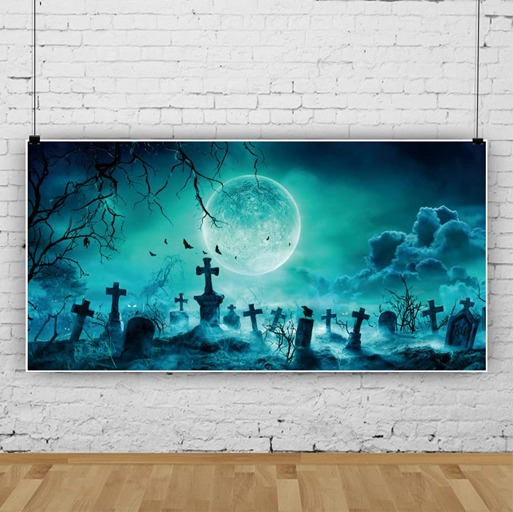 AOFOTO Toile de fond pour photographie d'Halloween 3 x 1,5 m avec branches en bois pour enfants et adultes, fête de famille, anniversaire, bannière de décoration, accessoire de photomaton d'Halloween