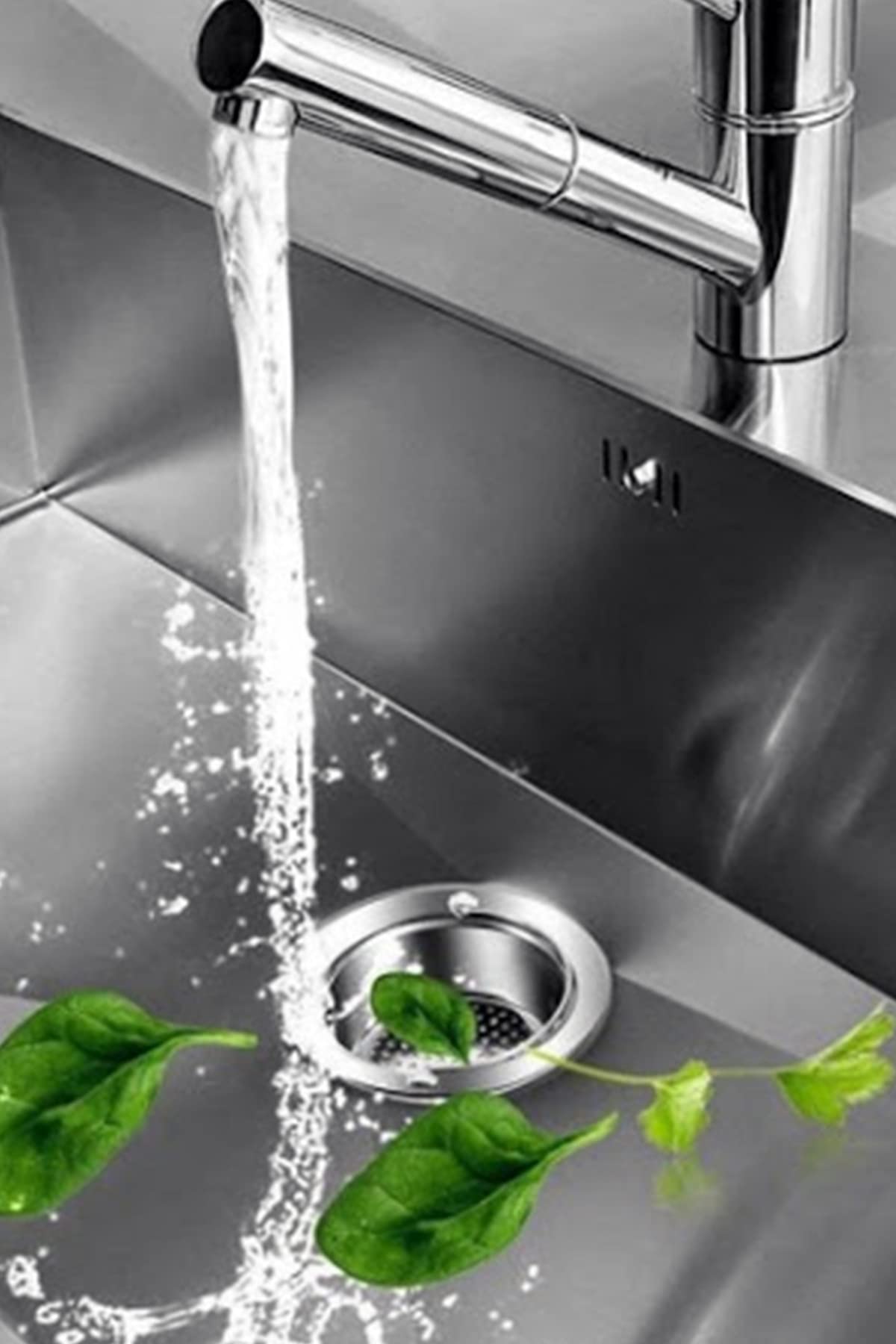 Mobee Paslanmaz Çelik Lavabo Süzgeci Tıkama Önleyici Seyyar Evye Süz 1410