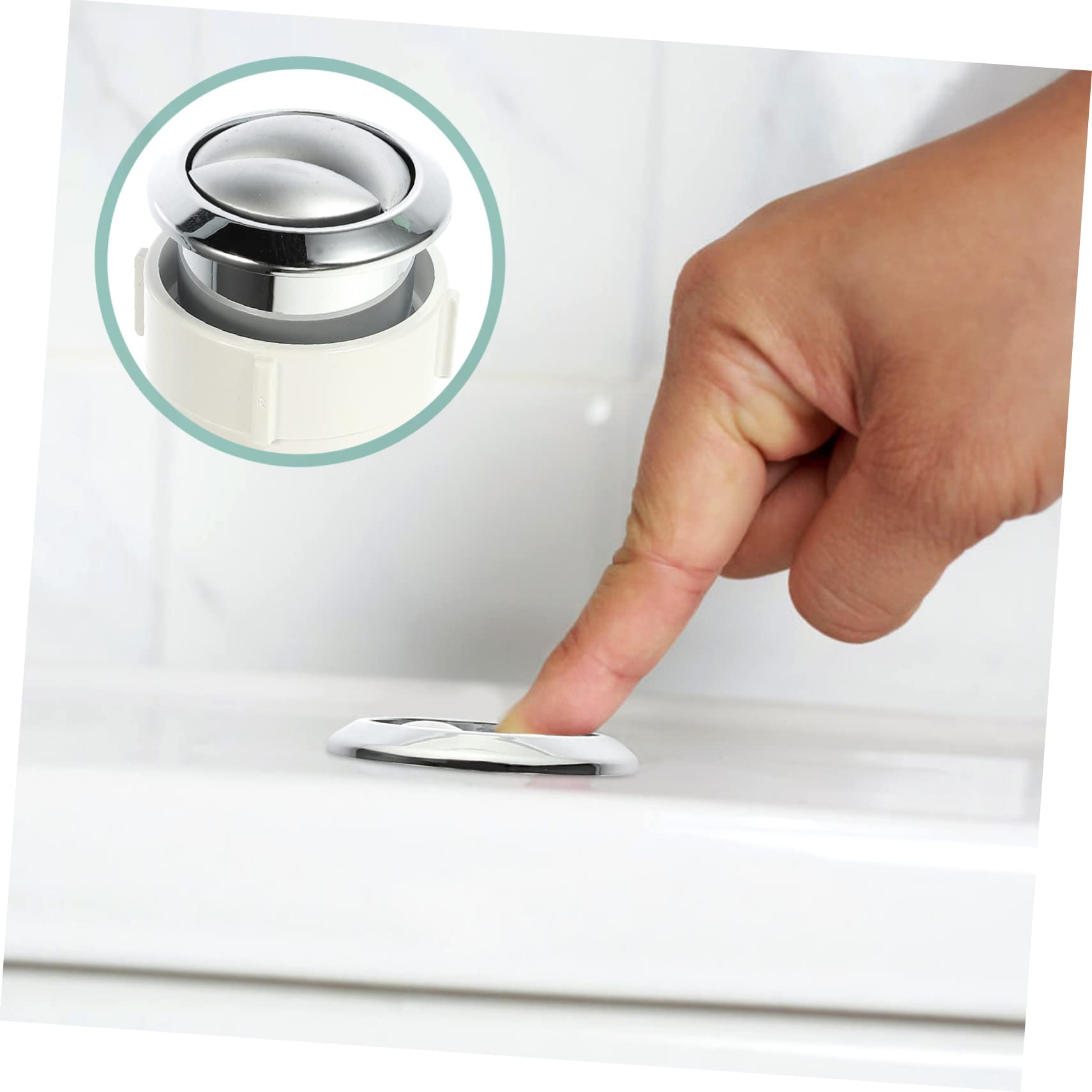 VILLCASE 2 Pezzi Pulsante Ricambio per Serbatoio Wc Facile Installazione Design Elegante Inossidabile Accessori per Bagno Pratici e Funzionali