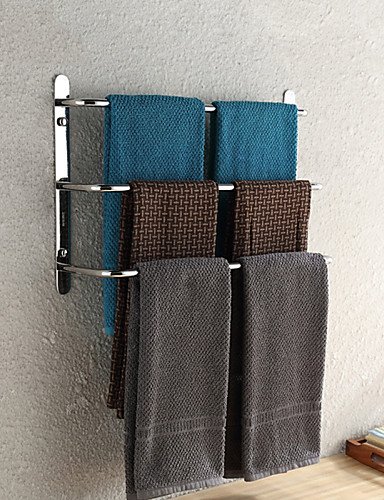 QM Accesorios de baño QMM,Barra para Toalla, Contemporáneo Pulido en Espejo Montura de Pared