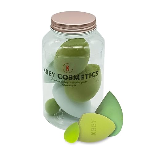 KBEY Cosmetics Esponjas de maquillaje para la cara, juego de esponjas de belleza para base y contorno, sin látex, 7 esponjas de mezcla facial para