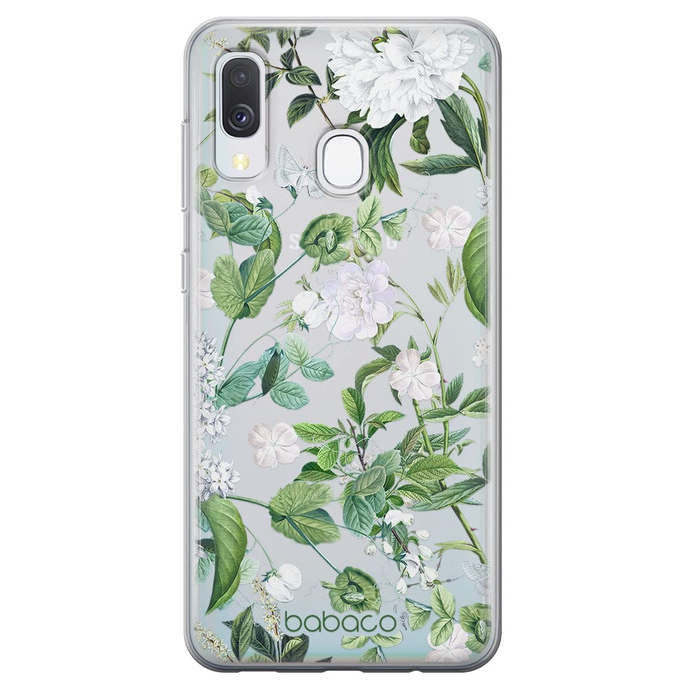 Babaco ERT GROUP mobile phone case for Samsung A40 original and officially Licensed pattern Flowers 034 optimally adapted to the shape of the mobile phone, partially transparent