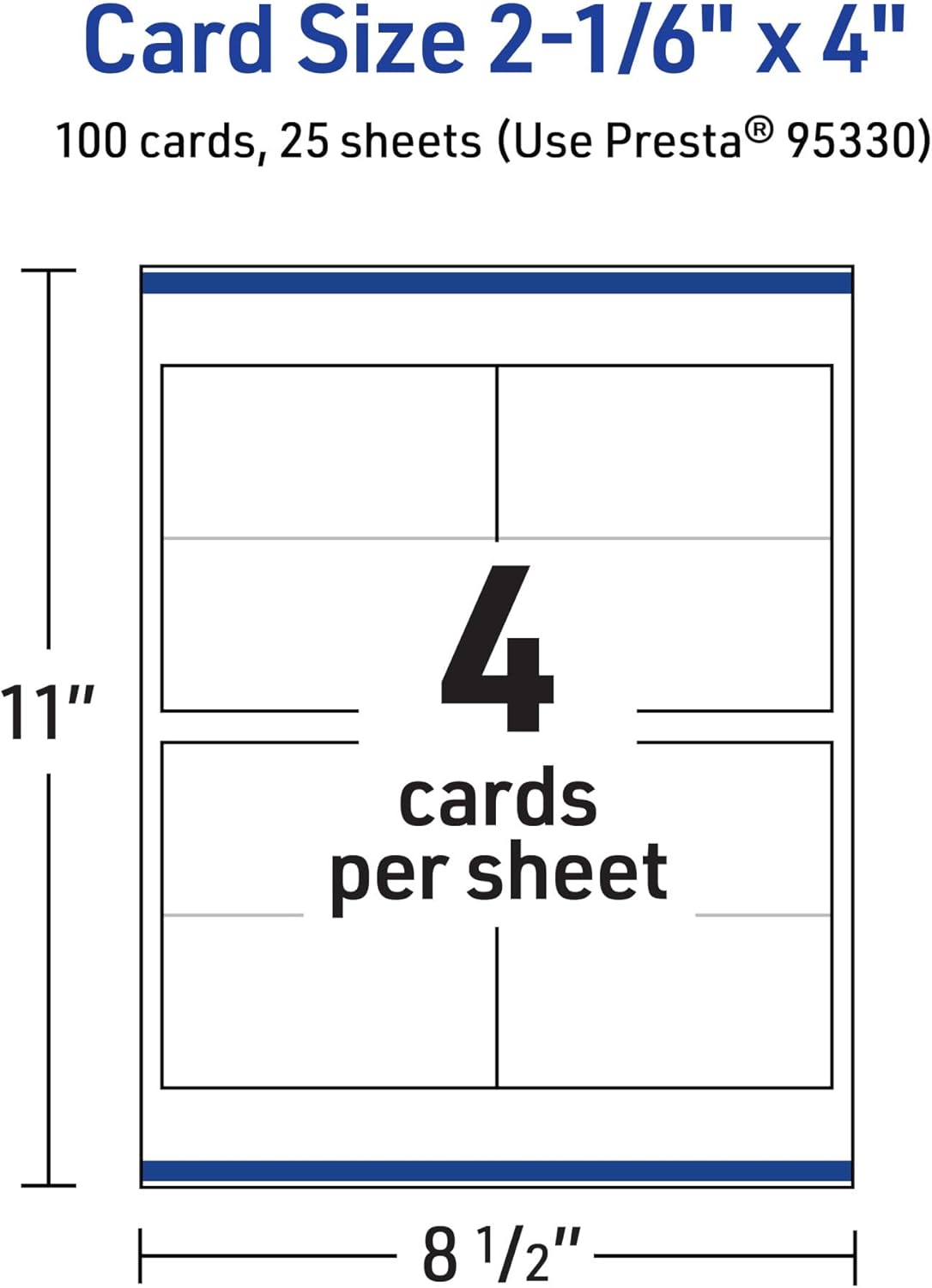 Avery Printable Rectangle Tent Cards with Sure Feed Technology, 2-1/6" x 4", Matte White Cardstock, Print-to-the-Edge, Laser/Inkjet, 100 Total, Great for Table Talkers, Promotional Signs, and More