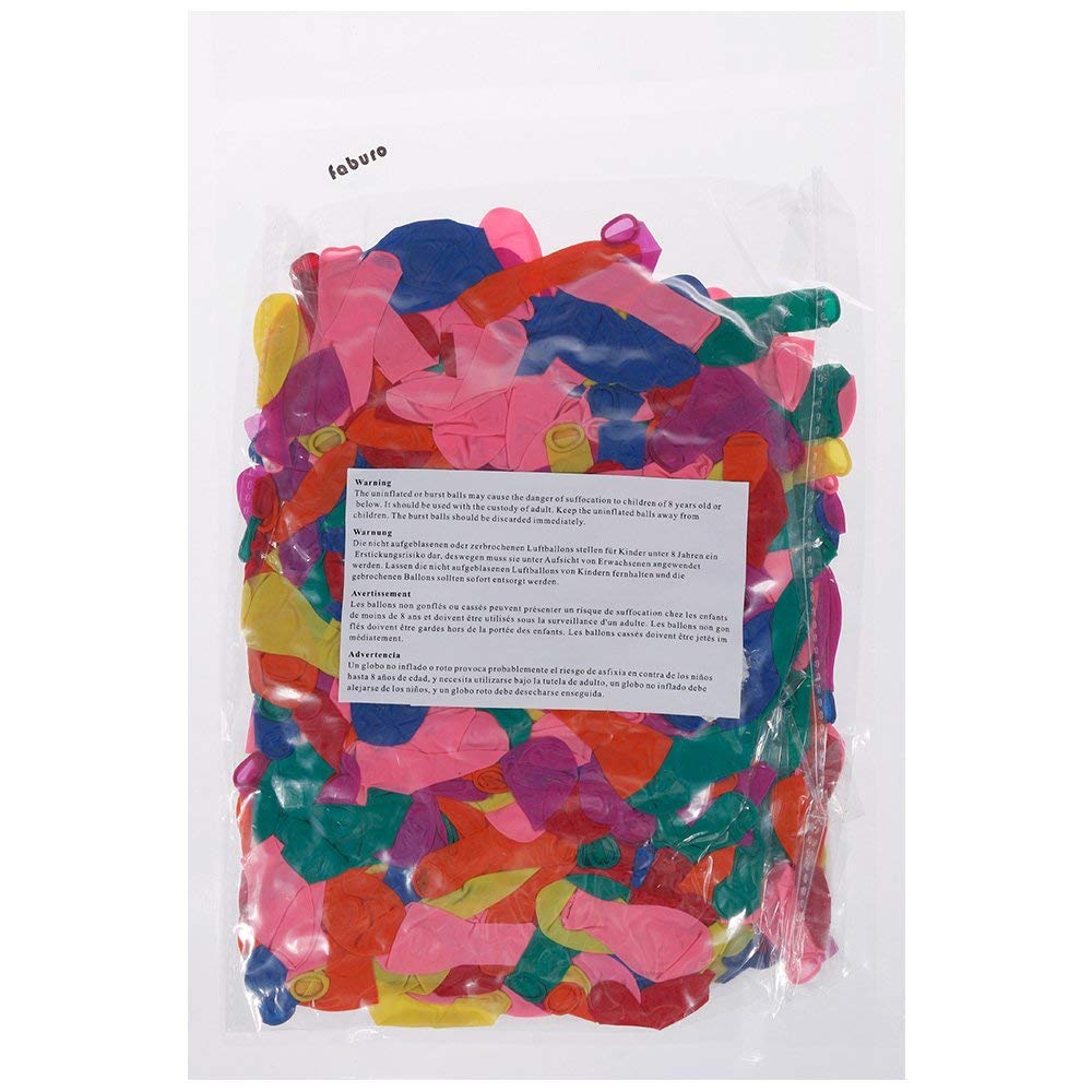Faburo 1000 Palloncini d'Acqua, Gavettoni, colorato Fluorescente, Facile da riempire 12CM…