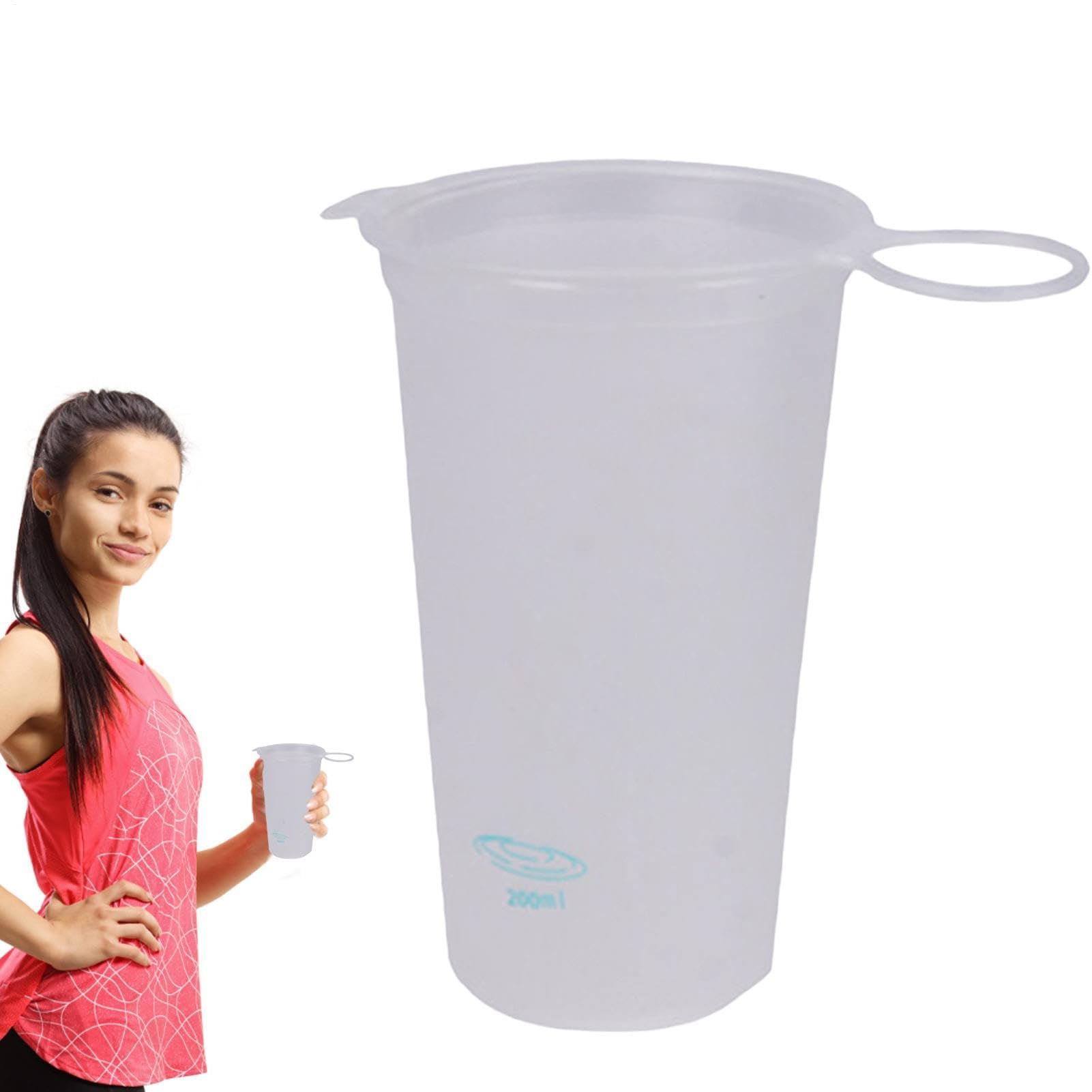 Wasserflaschen, Faltbare Wasserflasche – 200 ml wiederverwendbarer Sport-Trinkbecher for schnellen Befüllen | Kompakter Outdoor-Trinkbecher for Laufen und Wandern