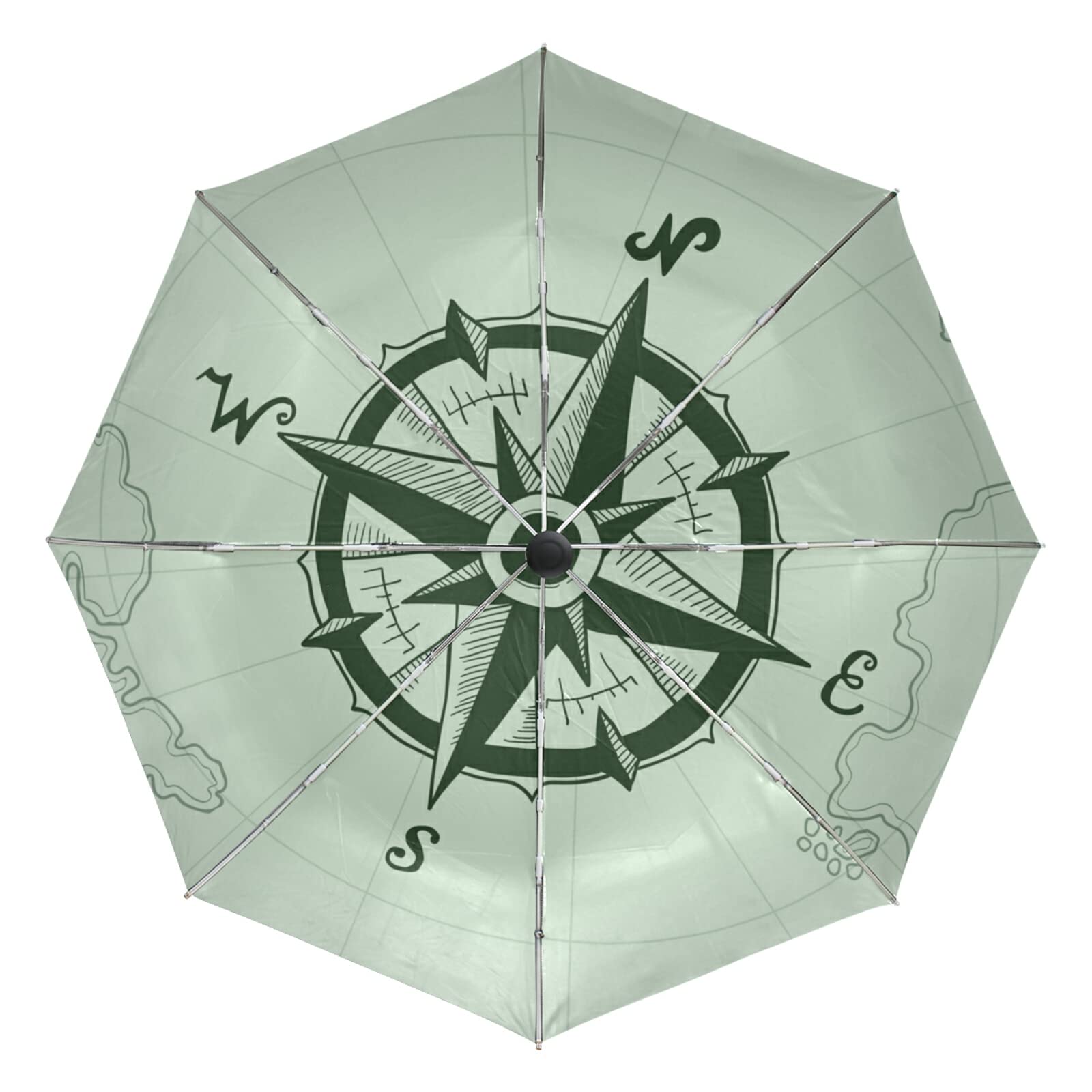 Parapluie de créateur Vnurnrn boussole grise automatique haut de gamme