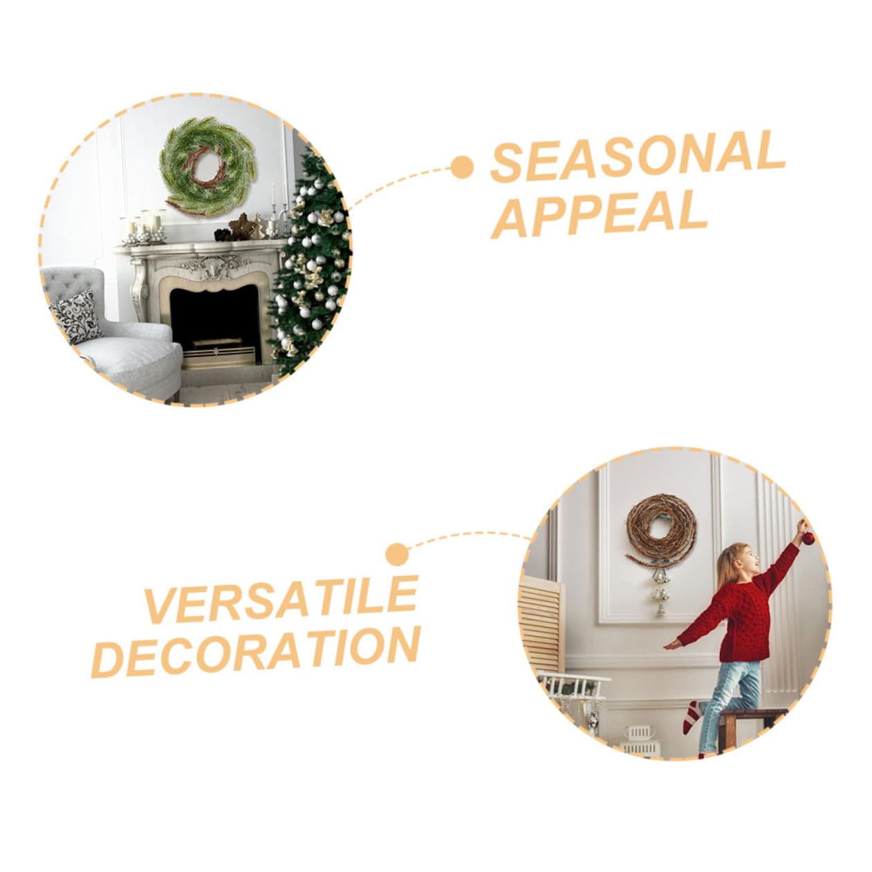 Garneck 5stücke Natürliche Rattankränze Handgeflochtenes Weinreben-Gestell Als Kranzbasis Für DIY-basteln Hochzeits Weihnachtsdeko Vielseitig Für Tür Fenster Wand Geeignet