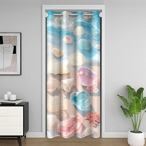 Miniatura 30 de jejeloiu Radio Boombox - Cortina para puerta de privacidad de 52 x 80 pulgadas, 1 panel retro para radio, armario, cortina para sala de estar, Azul