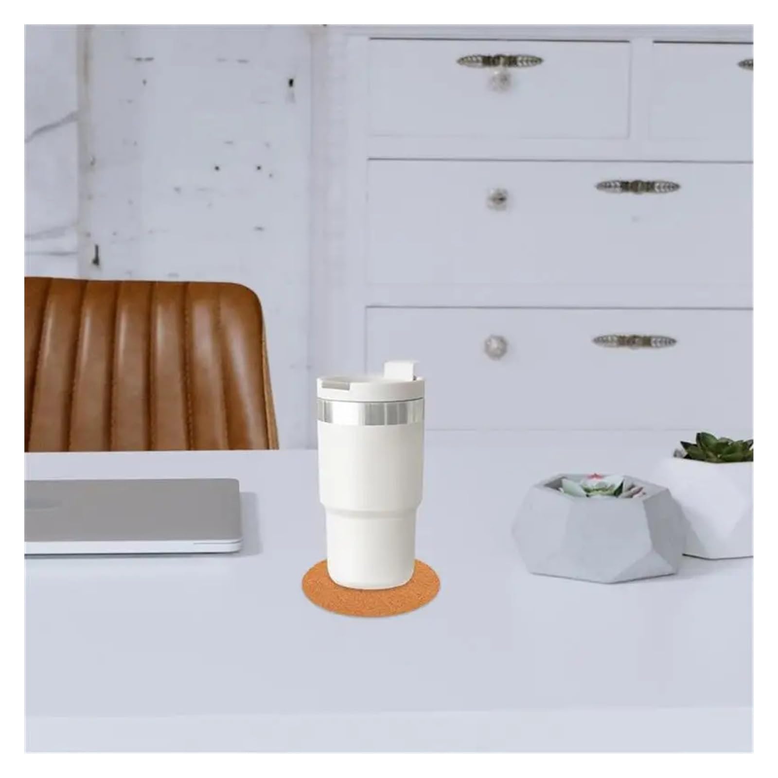 sous-Verres en liège Auto-adhésifs, 100 pièces, sous-Verres for Boissons, Tapis de Tasse de Bureau, Coussins de Tasse, Dessous de Verre Rond, décoration de la Maison