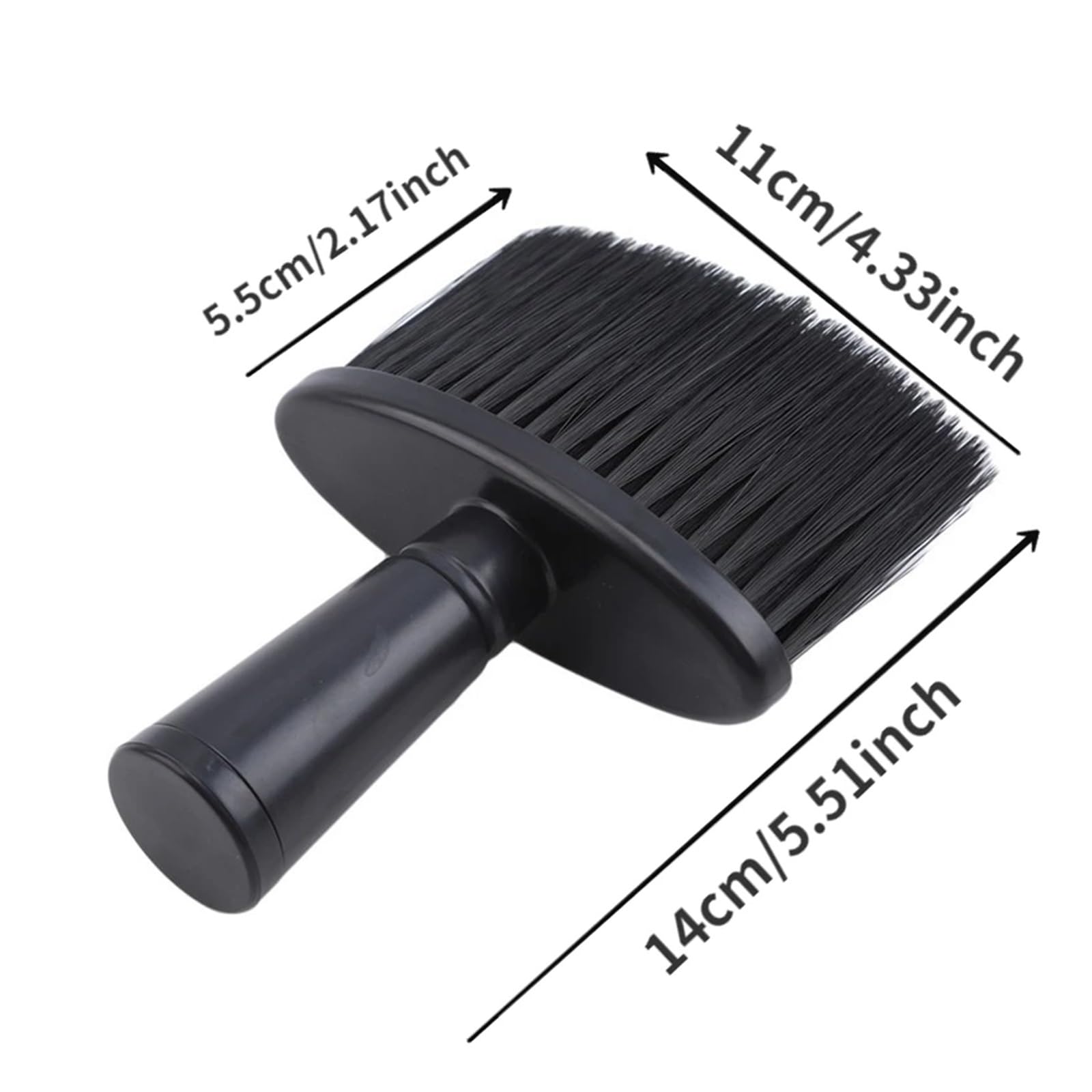 Brosses À Plumeau Doux For Le Cou Et Le Visage, For Barbier, For Nettoyer Les Cheveux, For La Barbe, For Salon De Coiffure, Outils De Coiffure | Black plastic handle