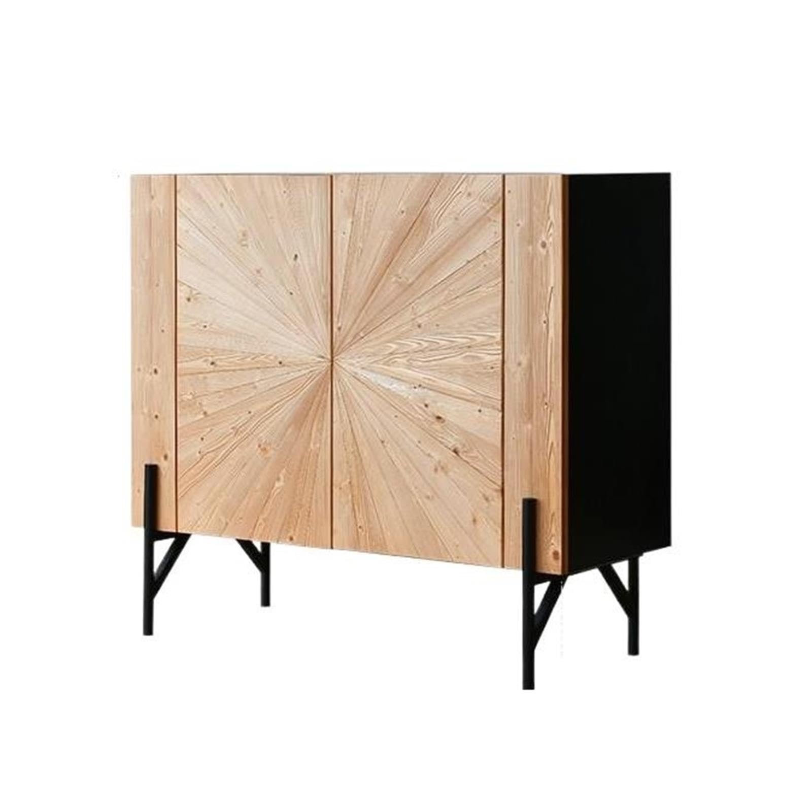 Scarpiera vintage in parquet di legno portavasi