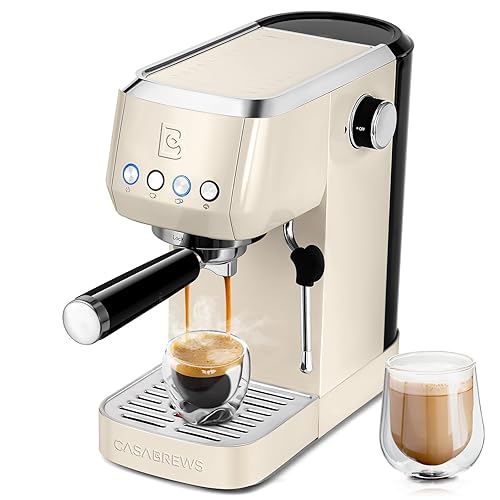 CASABREWS 3700 Essential Espresso Machine 20 Bar, Stainless Steel Coffee Maker with Steam Milk Frother, Espresso Coffee Machine Cappuccino Latte Machine with 49oz Removable Water Tank, Creamy - Creamy