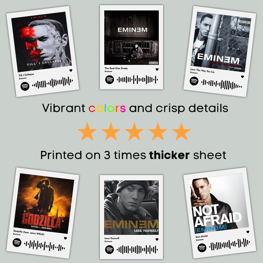 INDOART NET - Eminem Poster | Photocards Mini Posters Kit (Set of 16) | Collage Kit Photocard Size (8 x 6 cm) Posters for Phone Accessories, Bedroom, Office, Living room (Eminem) 3