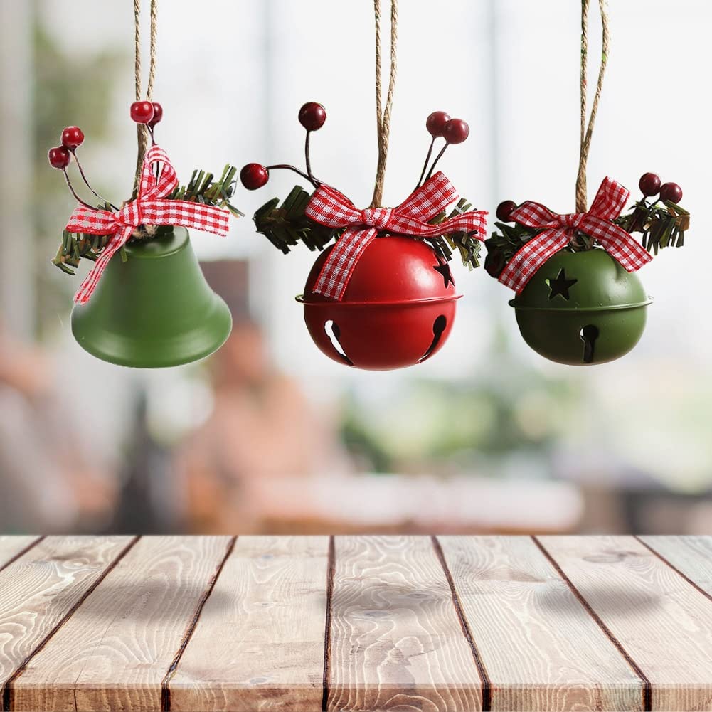 Decorazioni natalizie a forma di campana, Piccole campanelle di Natale 3 pezzi/pacco Ciondolo da ufficio for feste a casa