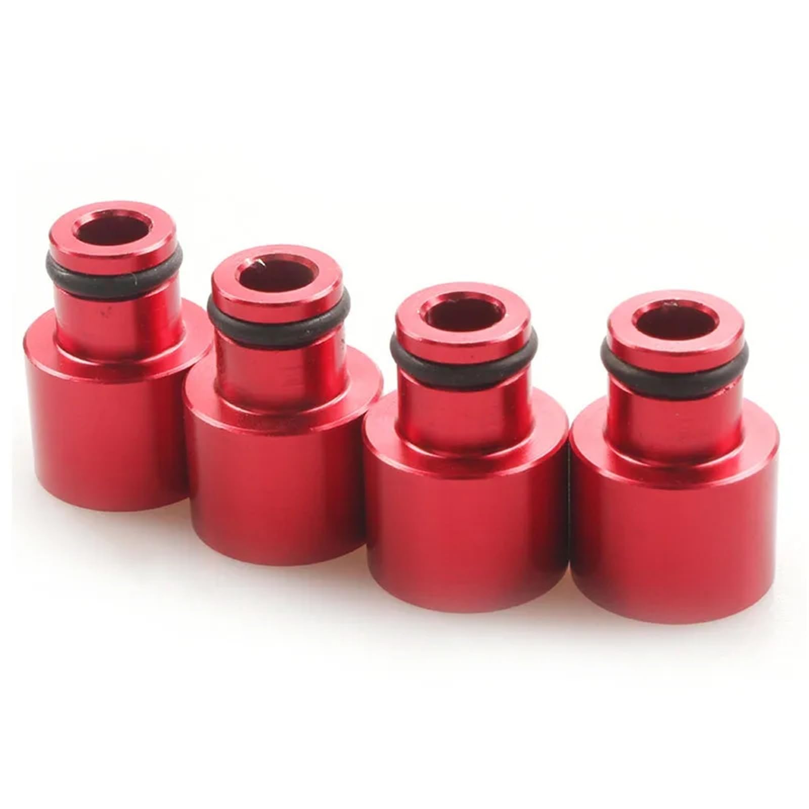 4 sztuki wyścigowych wtryskiwaczy paliwa Top Hats Adaptery kompatybilne z wtryskiwaczami Hondy Civic i Acury RDX do silników B16 B18 D16Z D16Y FP-1047(Red)
