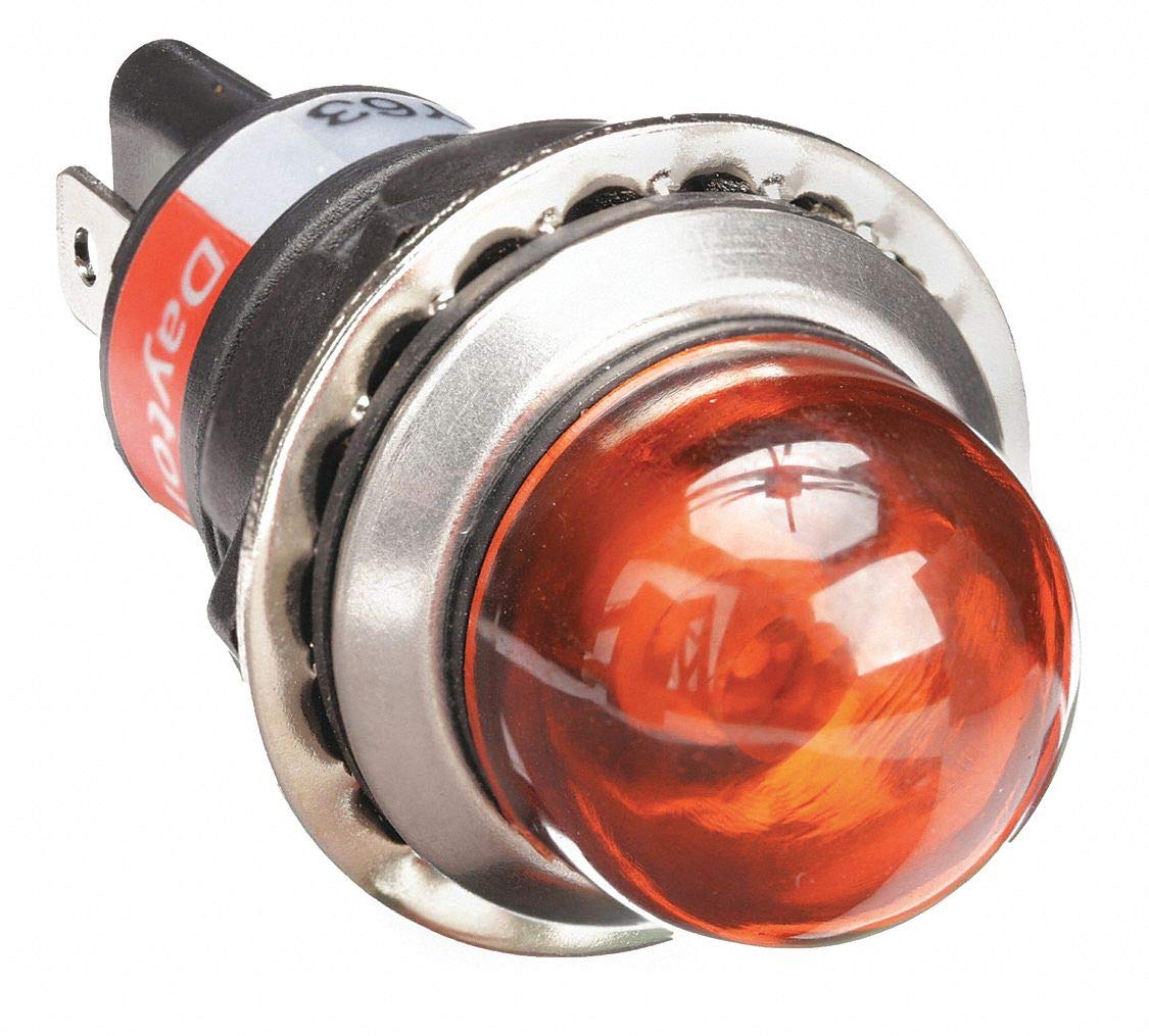 Dayton Raised Indicator Light, LED Lamp Type, 120VAC Voltage, 18mm Mounting Dia. Size