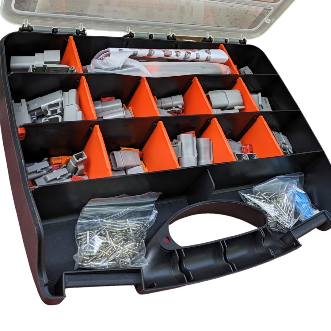47pcs Deutsch DTM Connector Assortment Box & Terminal Crimp Tool, 12, 8, 6, 4, 3 & 2 Pin Electrical Plug Set - Image 4