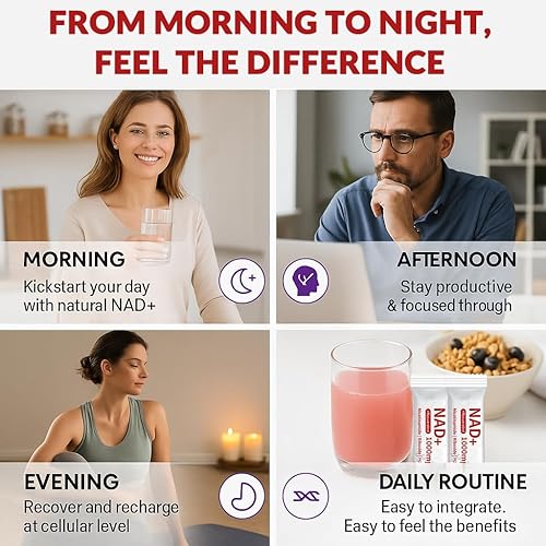 Miniatura 5 de NAD 1000mg Líquido  30 paquetes  Mezcla de bebida NAD+ con ribósido de nicotinamida, PQQ y resveratrol  Sabor a bayas, aumenta la energía, la