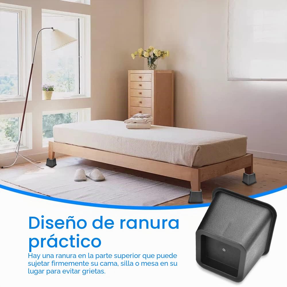 4 elevadores de muebles de 3 pulgadas, bloques elevadores de sillas de cama de 3 pulgadas, pies de elefante, elevadores de sillas elevadoras, bloques de elevación de escritorio resistentes