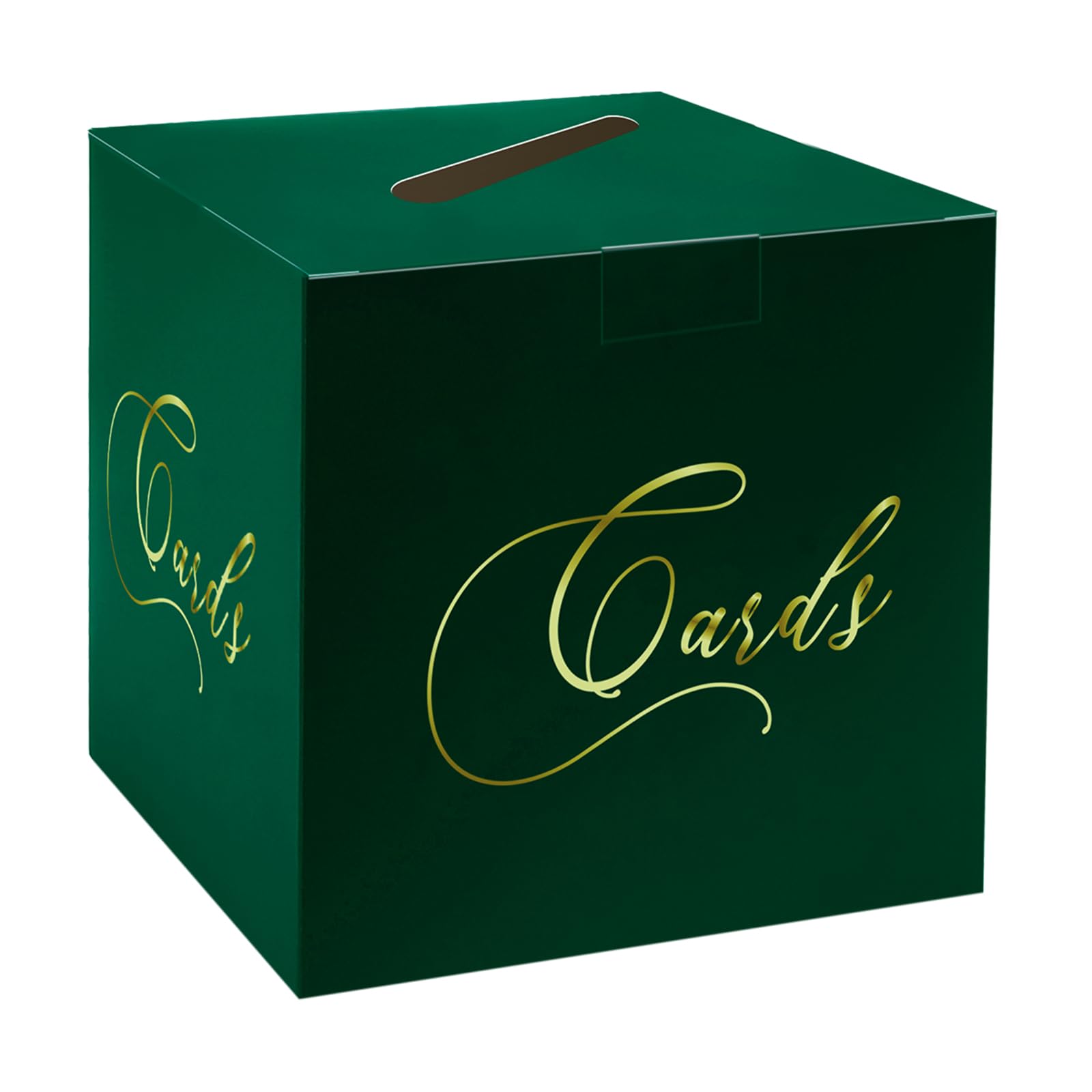 Green and Gold Card Box Gift Card Box Holder Envelope Box for Wedding Birthday Baby Shower Graduation Party Card Box