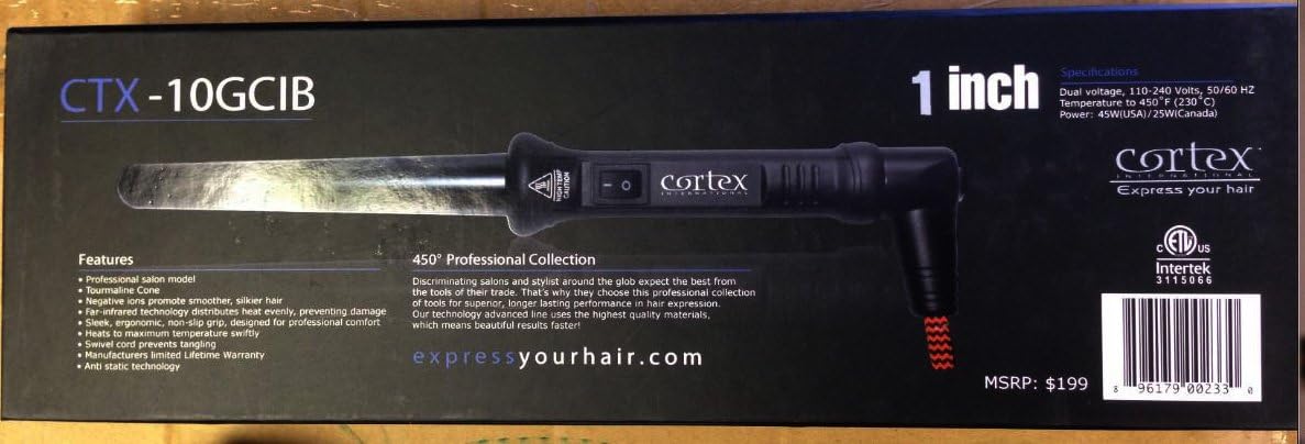 Cortex Pro Collection Hair Curler 1 Inch Black