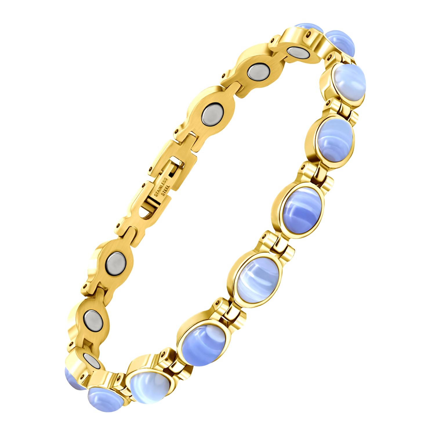 Pulsera magnética para mujer, pulsera magnética de titanio ultrafuerte, regalo con herramienta de extracción (3500 gauss)