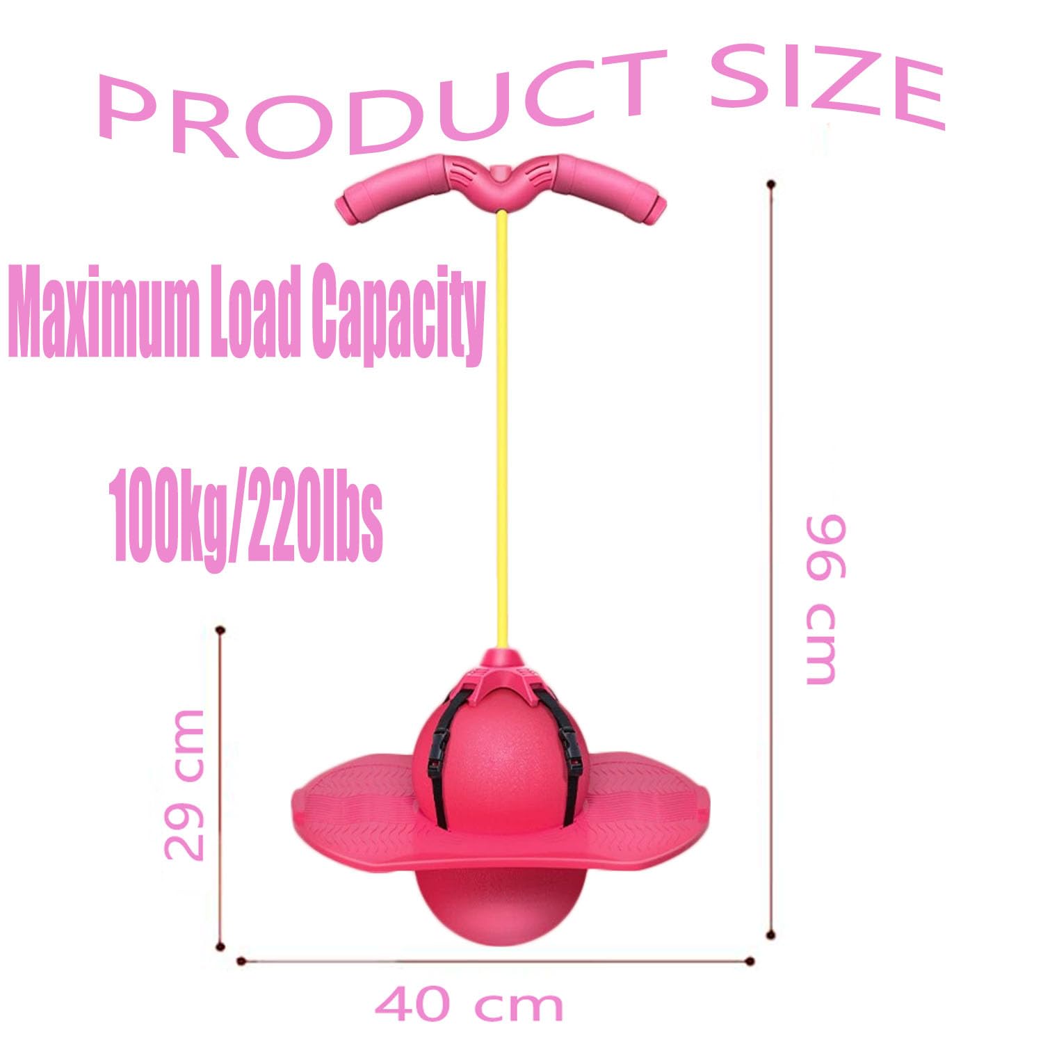 Balance Jumping Ball, Pogo Sticks for Girls Pogo Stick with Handle, Up to 220lbs/100kg - Image 2