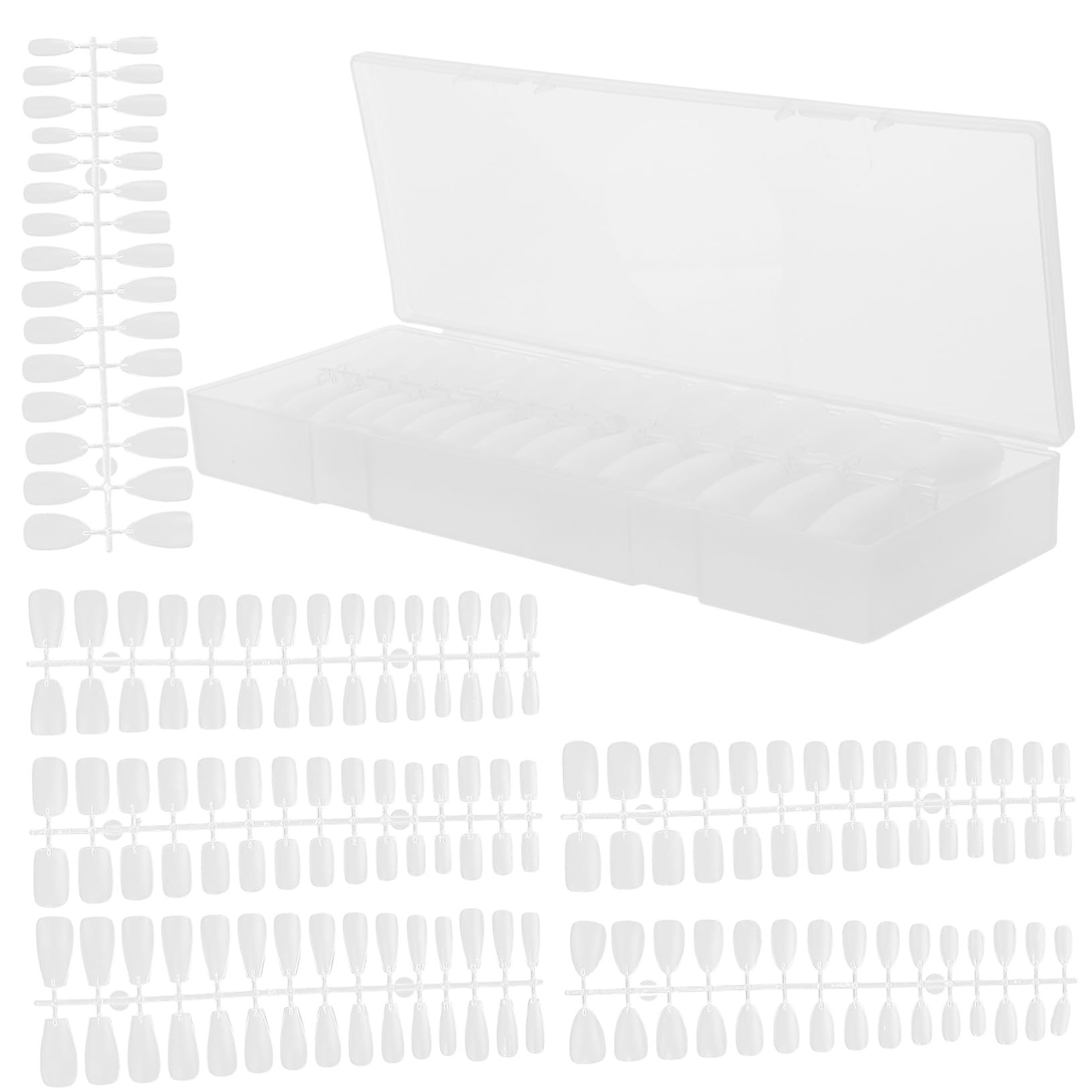 FRCOLOR 900pezzi Unghie Trasparenti Copertura Ultra Decorazioni Pratiche Per Manicure Facili Applicare e Riutilizzabili Per Nail Ricostruzione Unghie